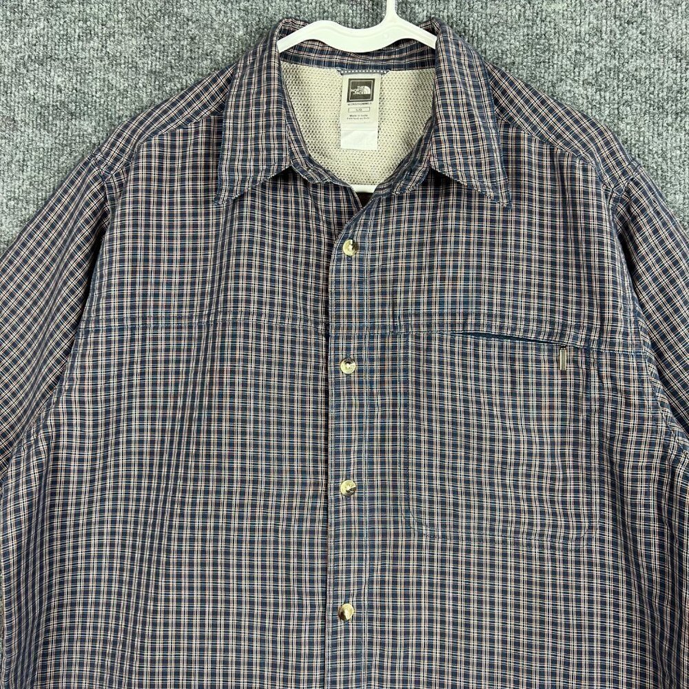 North‎ Face Mens Plaid Short Sleeve Button Down Shirt Size L - Picture 3 of 9